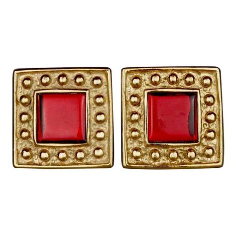 YSL square earrings